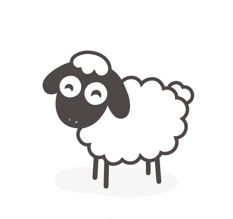 Cartoon black-sheep vector material
