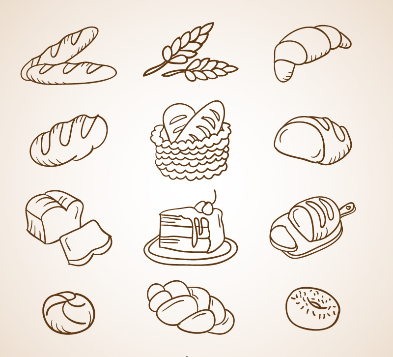 12 Dessert design vector material