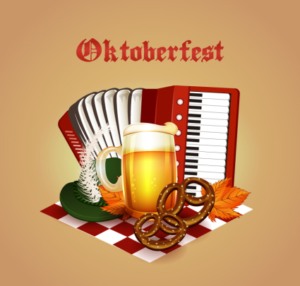 Beautifully Oktoberfest element vector material
