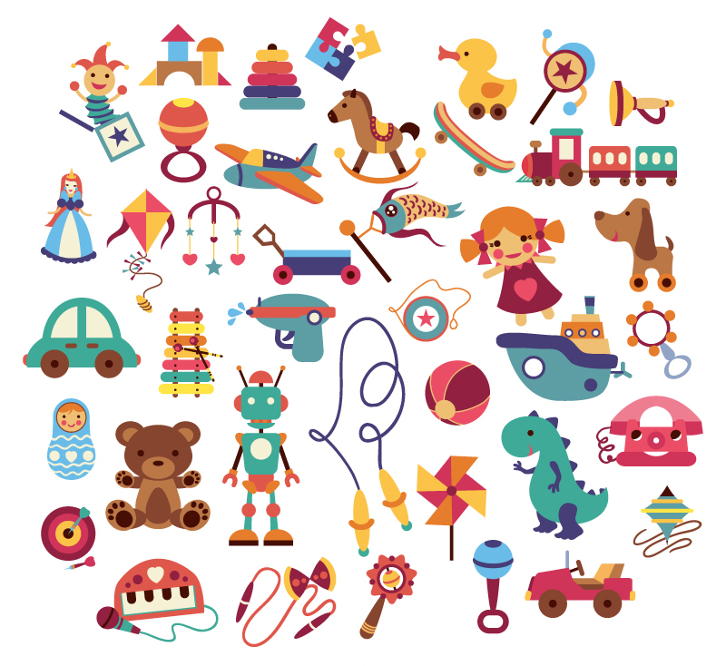 41 models cartoon toy design vector material