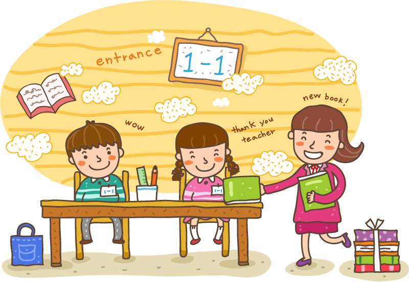 Freshmen cartoon illustrator vector material
