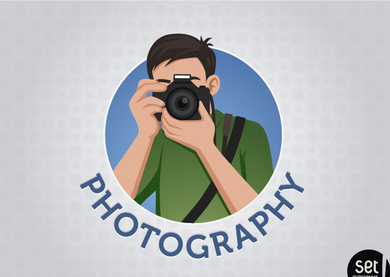 Photography cartoon characters vector material
