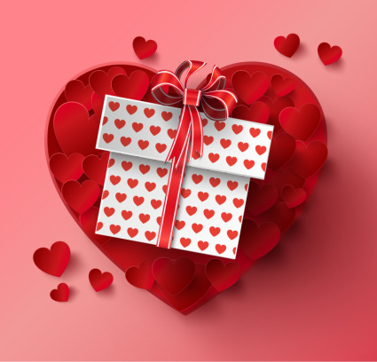Fine paper and gift of love vector material
