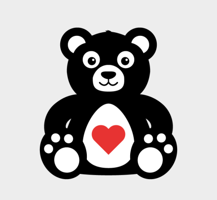 Cartoon love teddy bear vector material

