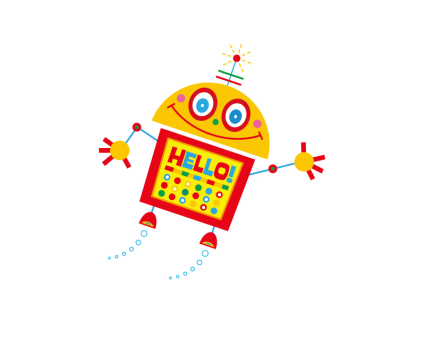 Hello robot vector material
