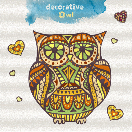 Creative owl pattern vector material

