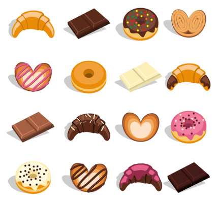 Delicious dessert Vector material 16 models

