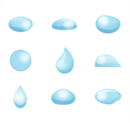 9 blue water drop design Vectors
