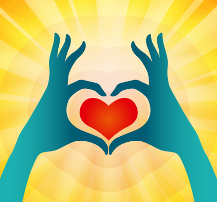 Creative loving gesture vector material

