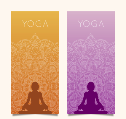 2 color banner vector material Yoga
