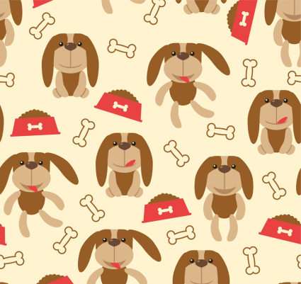 Seamless background vector cartoon dog Download Free Vector,PSD,FLASH,JPG--www.fordesigner.com