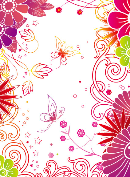 flowers cartoon background. makeup Cartoon Hillside With flowers cartoon background. vector flowers,