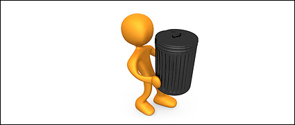 3D trash can picture the little guy to move material