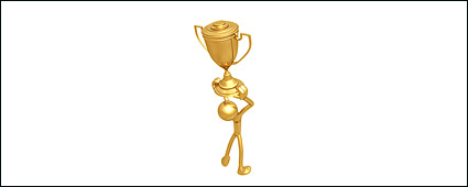 3D lifted the trophy little picture material