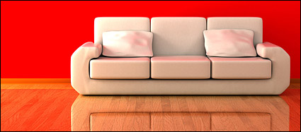 3D picture of white sofas material