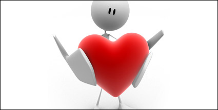3D holding little heart-shaped picture material