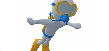 3D Tu little diving picture material