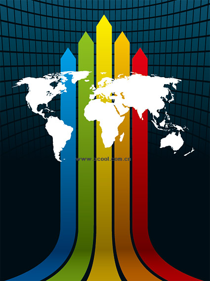 World Map Line