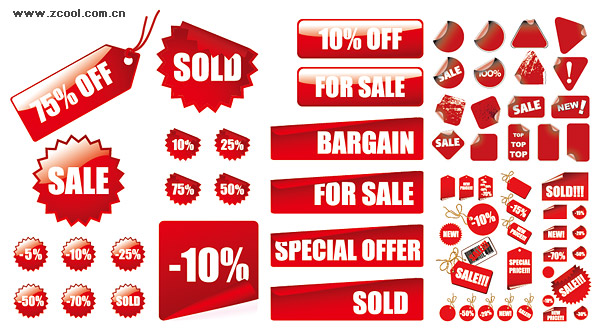 Vector red decoration materials sales price Download Free ...