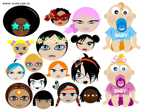 cartoon characters. Vector cartoon characters,