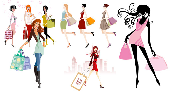 psd clipart- fashion shopping girl - photo #28