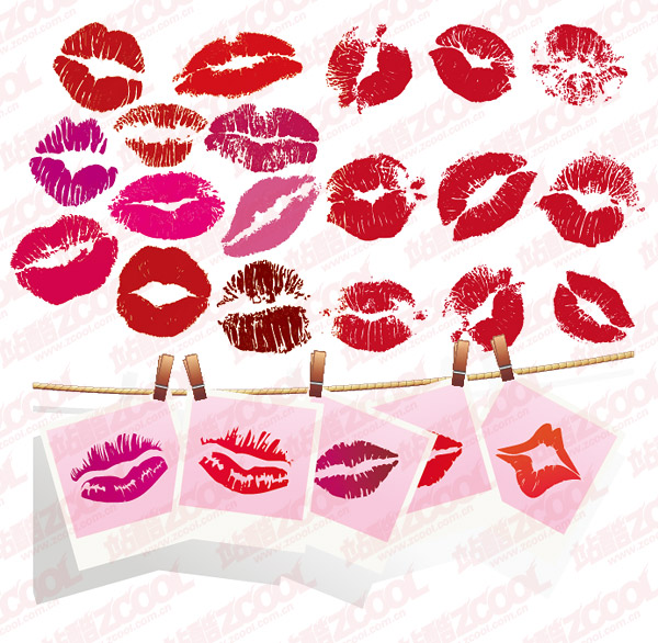 kissing lips vector. keyword: Vector lips,