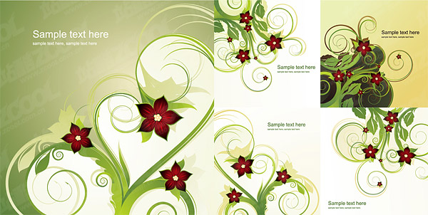 designs patterns of flowers. Vector patterns, flowers,