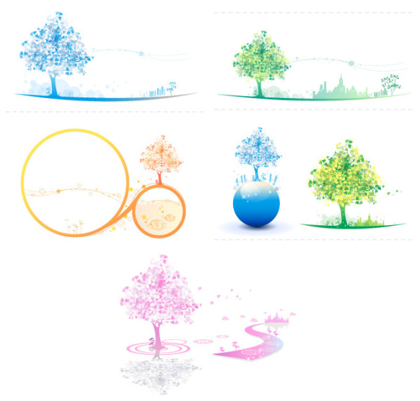 Colorful Vector Icon Tree couleurs douces