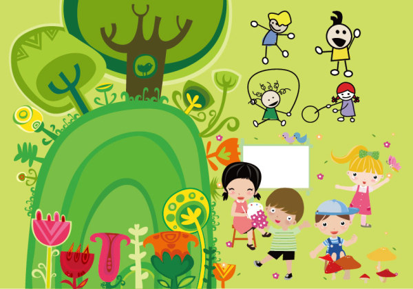 Lovely child inbetweening vector
