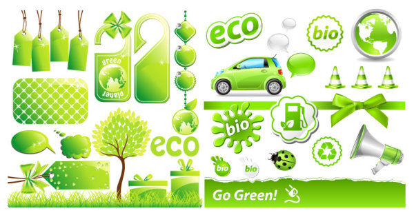 Low-carbon green theme icon vector material