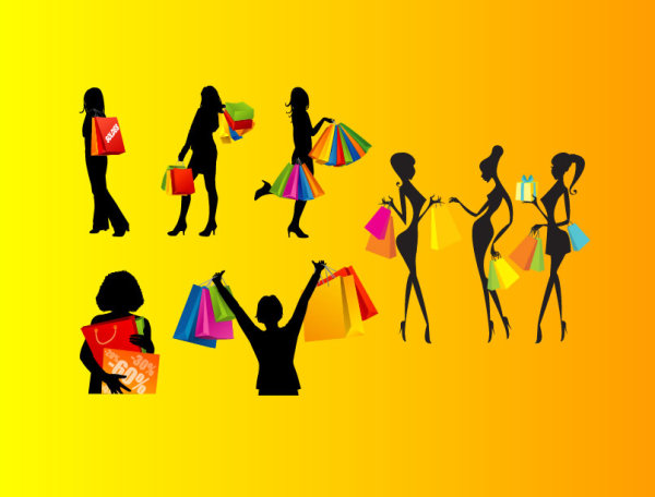 silhouettes of women. Keyword female silhouette