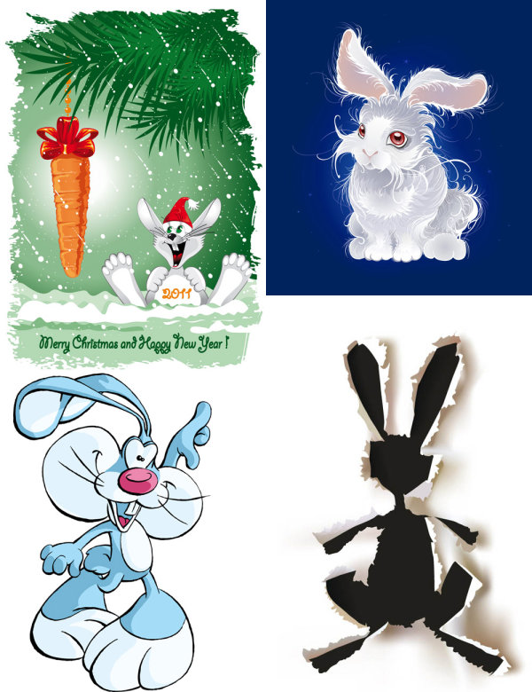 Cute cartoon rabbit image - Vector