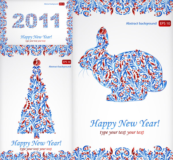 Special patterns for Christmas and a Happy New Year 2011, Vector
