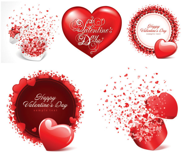 ++Romantic Valentine's Day cards vector material
++