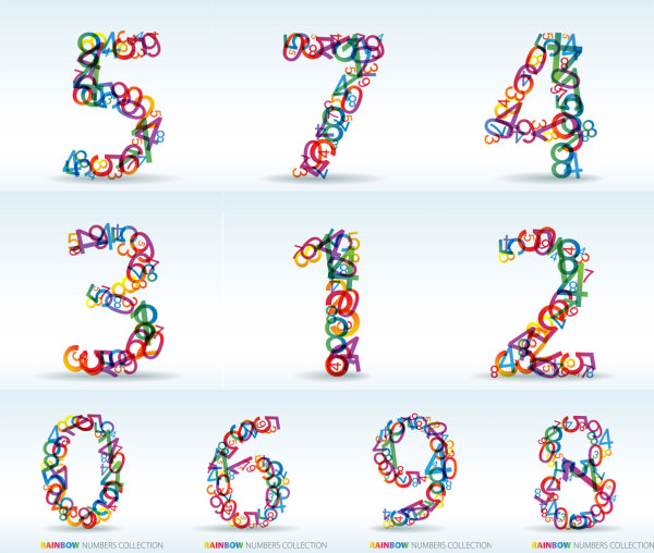 Numbers of digital vector material