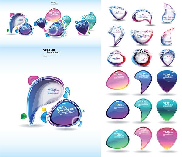 Symphony style dialogue bubbles vector material