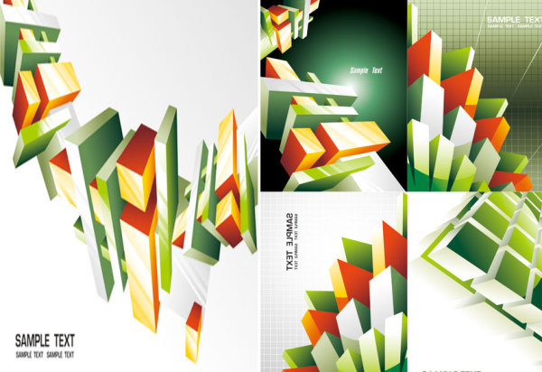 Trend cube commercial background vector material
