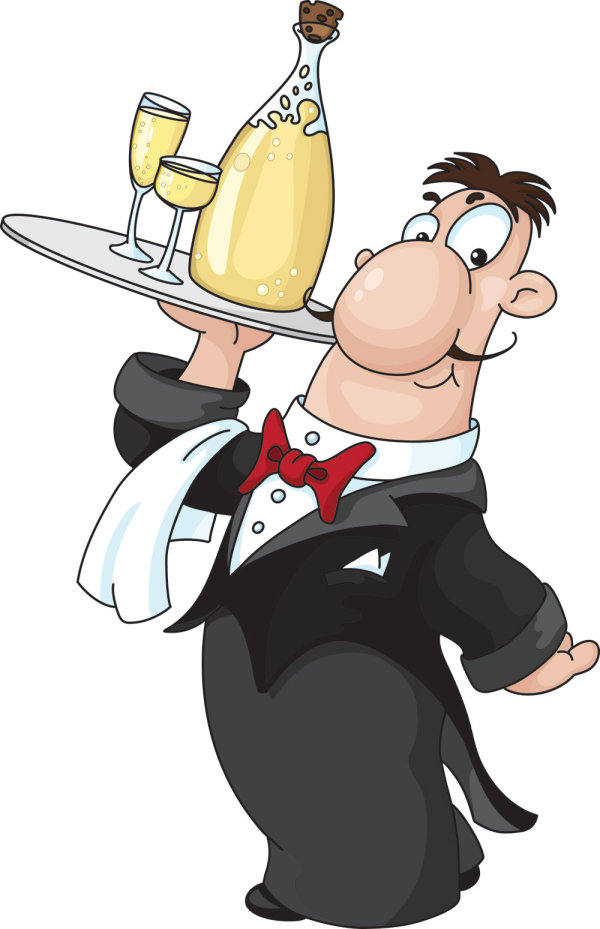 Cartoon chef and attendant image 04 - vector