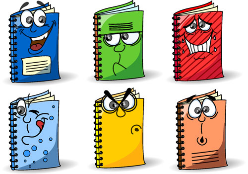 The cute cartoon books image - Vector
