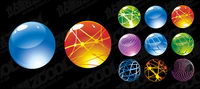 Round boule de cristal icône vecteur matriel
