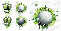 Golf et football thme vecteur matriel