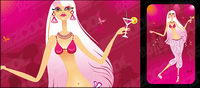 Vector filles dansent matriel