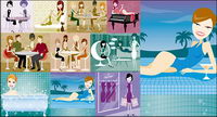 Srie illustration vectorielle des hommes et des femmes de matriel moderne-1