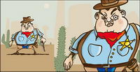 Western caricature de cow-boy vecteur matriel