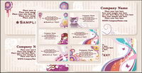Cute style business card template vecteur