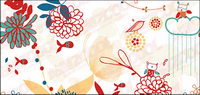 Lovely fleurs matriel vgtal et animal vecteur