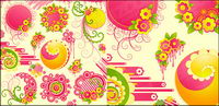 Lovely fleurs roses avec la tendance de la srie vecteur matriel