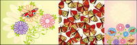 Papillon de nuit et les jolies fleurs vecteur matriel