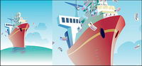 Illustr le thme de la navigation commerciale