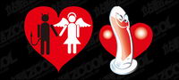 Tema en forma de corazn del vector materiales-3